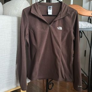 Women’s Brown North Face Quarter-Zip Pullover